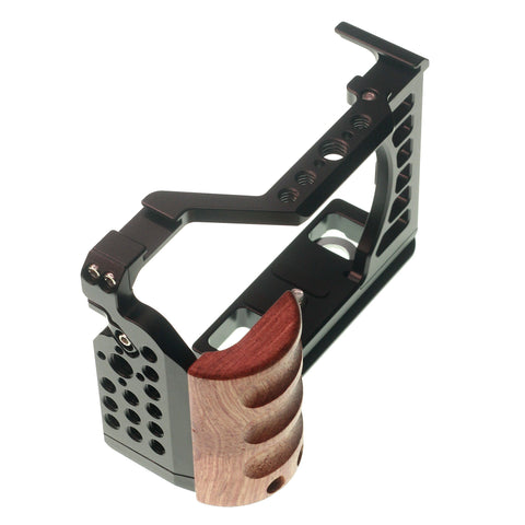 Camerastuff Aluminium Camera Cage with Wooden Handle for Sony Zv-e1 • Camerastuff • South Africa