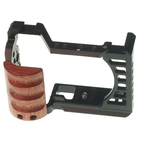 Camerastuff Aluminium Camera Cage with Wooden Handle for Sony Zv-e1 • Camerastuff • South Africa