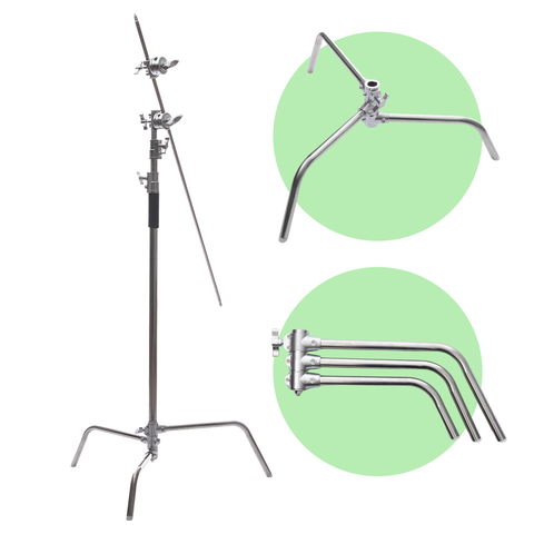 Camerastuff Cs-340b 340cm Stainless Steel C-stand with Removable Turtle-base and Boom Arm (51187) • Camerastuff • South