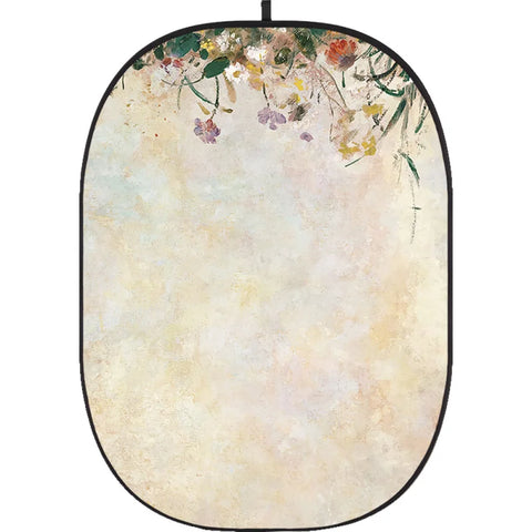 Godox Cba-pf0006 Floral Painting Collapsible Backdrop 1.5mx2m Beige Paint Smudges