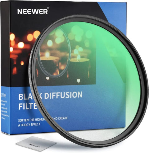 Neewer 58mm Black Diffusion 1/4 Filter Dream Cinematic Effect Camera