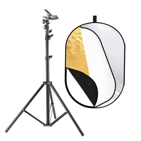 Neewer Bundle | 80x120cm 5-in-1 Reflector + 190cm Stand And Clamp