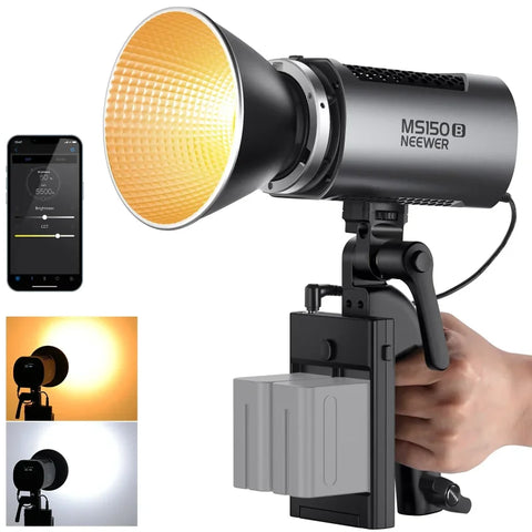 Neewer Bundle | Ms150b Bi-colour Constant Light + 2 x Np-f770 Batteries And Dual Charger