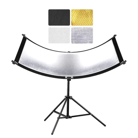 Neewer Curved 4-in-1 Portrait Reflector + Adjustable Stand Bundle