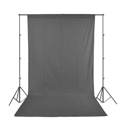 Cotton Fabric Backdrop Bundle | 1.8x3m Grey Cotton Backdrop + 3x2.6m Portable Backdrop Stand | CameraStuff | South Africa Gauteng Online Shop