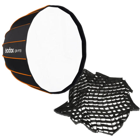 Godox Bundle | Godox QR-P70 70cm Quick-Release Parabolic Softbox + P70G Honeycomb Grid | CameraStuff | South Africa Gauteng Online Shop