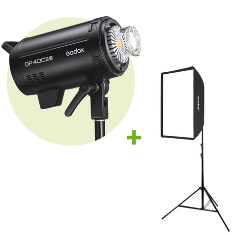 Godox Bundle | Single-Kit Godox DP400IIIV 400W Studio Strobe Flash + Light Stand + Softbox | CameraStuff | South Africa Gauteng Online Shop