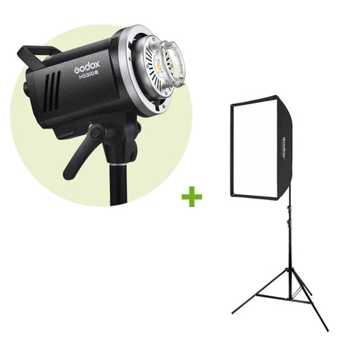 Godox Bundle | Single-Kit Godox MS200V 200W Studio Strobe Flash + Light Stand + Softbox | CameraStuff | South Africa Gauteng Online Shop