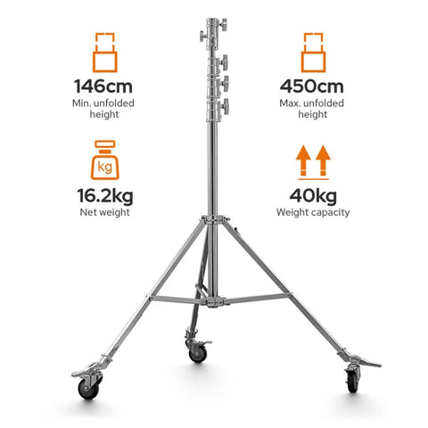 Godox SA5045 Heavy-Duty Steel Roller C-Stand 450cm | CameraStuff | South Africa Gauteng Online Shop