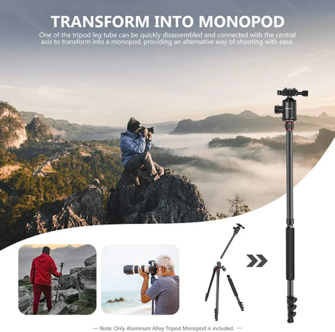 Neewer 178cm 77-inch  2-in-1 Camera Tripod & Monopod with Panoramic Ball Head | CameraStuff | South Africa Gauteng Online Shop