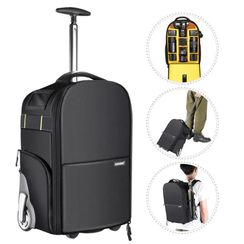 Neewer 2-in-1 Trolley Wheeled Camera Backpack Bag Yellow | CameraStuff | South Africa Gauteng Online Shop