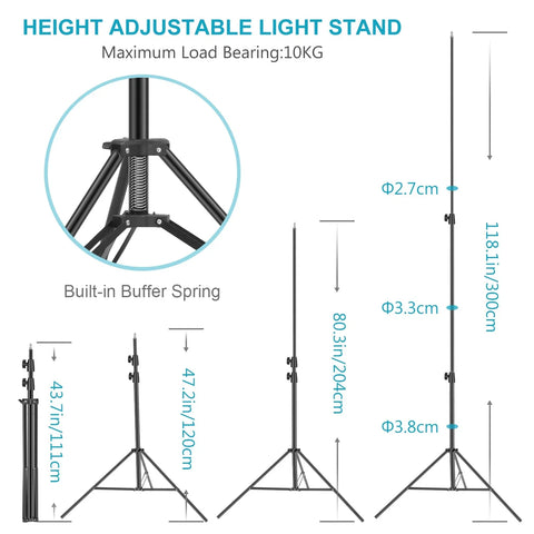 Neewer 2-Pack 300cm Spring-Loaded Light Stand Kit with Sandbags | CameraStuff | South Africa Gauteng Online Shop