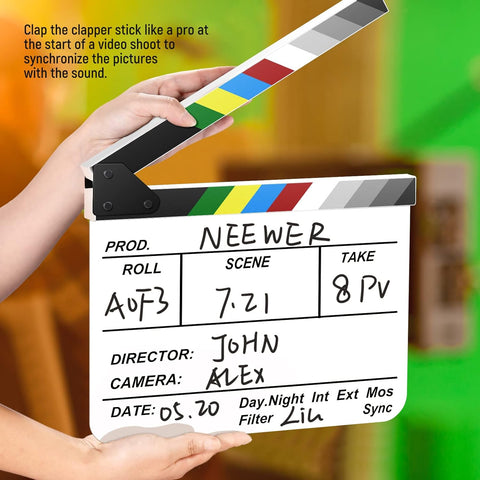 Neewer 20x30cm Acrylic Clapperboard Film Production Slate Kit (White) | CameraStuff | South Africa Gauteng Online Shop