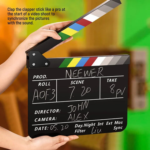 Neewer 20x30cm Acrylic Clapperboard Film Production Slate Kit (Black) | CameraStuff | South Africa Gauteng Online Shop