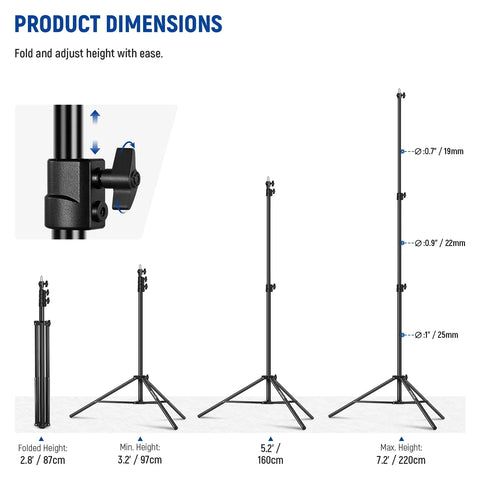 Neewer 220cm Heavy-Duty Air-Cushioned Light Stand | CameraStuff | South Africa Gauteng Online Shop