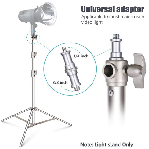 Neewer 260cm Heavy-Duty Silver Stainless Steel Spring-Cushioned Light Stand | CameraStuff | South Africa Gauteng Online Shop