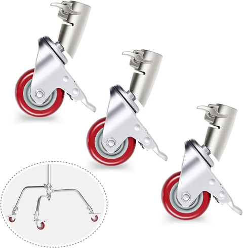 Neewer 3-pack 75mm Diameter Swivel Caster Wheels for C-Stands | CameraStuff | South Africa Gauteng Online Shop