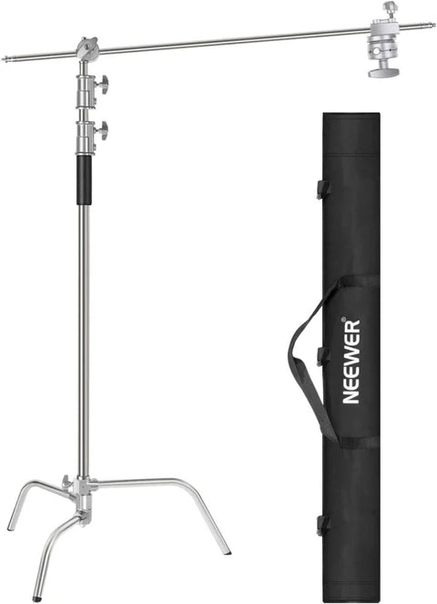 Neewer 300cm Adjustable C-Stand Light Stand with Extension Boom Arm, Removable Turtle-Base and Carry Bag | CameraStuff | South Africa Gauteng Online Shop