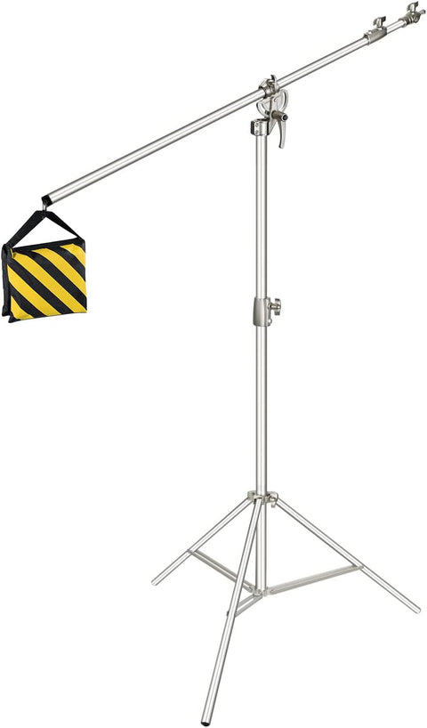 Neewer 385cm 2-in-1 Silver Boom Stand and Light Stand with Sandbag Counterweight | CameraStuff | South Africa Gauteng Online Shop