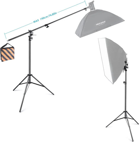 Neewer 390cm 2-in-1 Black Boom Stand and Light Stand with Sandbag Counterweight | CameraStuff | South Africa Gauteng Online Shop