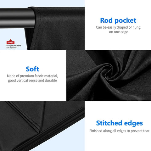 Neewer 3x6m Black Polyester Fabric Backdrop | CameraStuff | South Africa Gauteng Online Shop