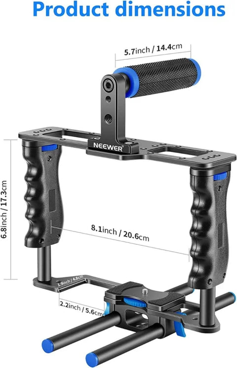 Neewer Aluminum Alloy Video Camera Film Cage & Rig with Top & Side Handles | CameraStuff | South Africa Gauteng Online Shop