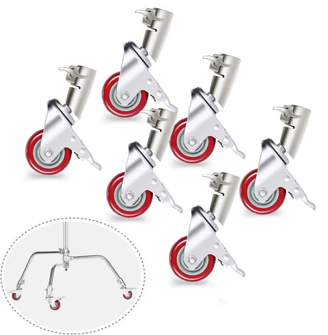 Neewer Bundle | 2 x Neewer 3-pack 75mm Diameter Swivel Caster Wheels for C-Stands | CameraStuff | South Africa Gauteng Online Shop