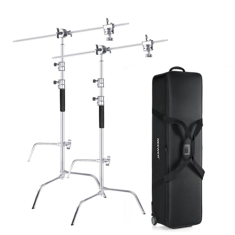 Neewer Bundle | 2 x 309cm C-Stands (With Sliding Leg) + Heavy-Duty C-Stand Rolling Bag | CameraStuff | South Africa Gauteng Online Shop