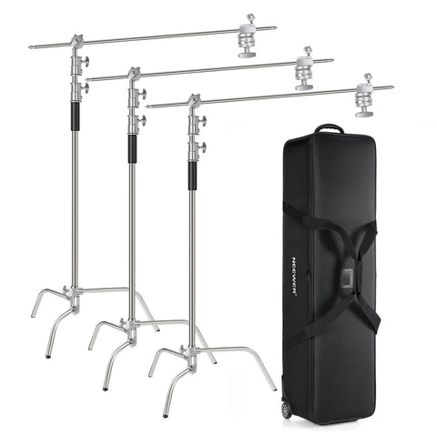 Neewer Bundle | 3 x 330cm C-Stands (With Removable Base) + Heavy-Duty C-Stand Rolling Bag | CameraStuff | South Africa Gauteng Online Shop