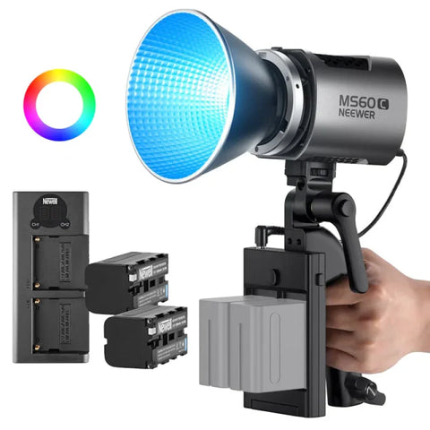 Neewer Bundle | Neewer MS60C RGB Constant Light + 2 x NP-F770 Batteries and Dual Charger | CameraStuff | South Africa Gauteng Online Shop