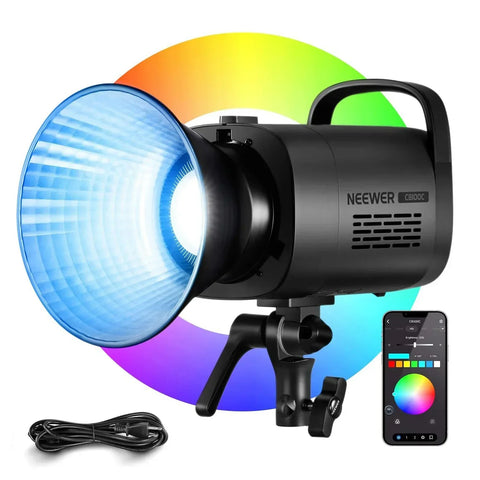 Neewer Bundle | Twin-Kit Neewer CB100C 130W RGB LED Constant Lights + 300cm Light Stands + Sandbags | CameraStuff | South Africa Gauteng Online Shop