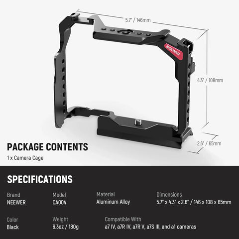 Neewer CA004 Camera Cage For Sony a7RV/ a7IV/ a7RIV/ a7SIII/ a1 | CameraStuff | South Africa Gauteng Online Shop