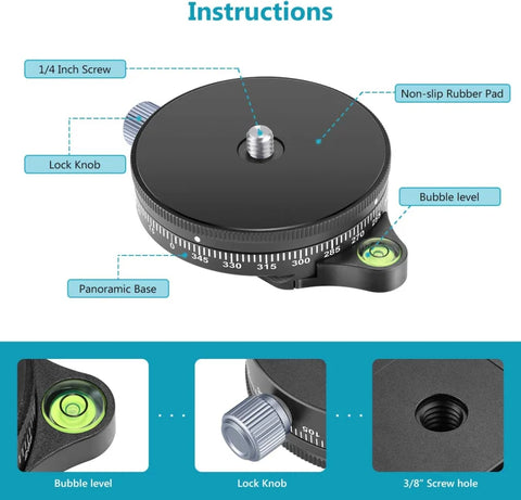 Neewer Camera Panoramic Panning Base with Style Plate | CameraStuff | South Africa Gauteng Online Shop