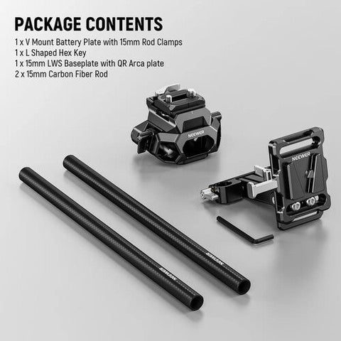 Neewer Camera Rig Kit with LWS Arca-Type Baseplate & V-Mount Plate & 30cm 15mm Rods | CameraStuff | South Africa Gauteng Online Shop