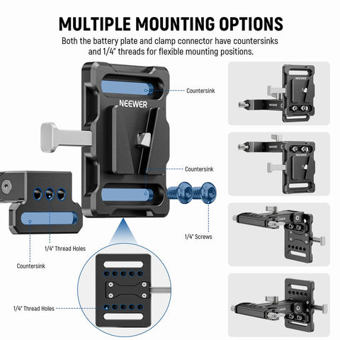 Neewer Camera Rig Kit with LWS Arca-Type Baseplate & V-Mount Plate & 30cm 15mm Rods | CameraStuff | South Africa Gauteng Online Shop