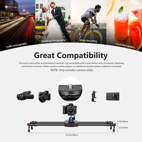 Neewer ER1-100 Motorized Electronic Carbon Fiber Camera Slider 100cm | CameraStuff | South Africa Gauteng Online Shop