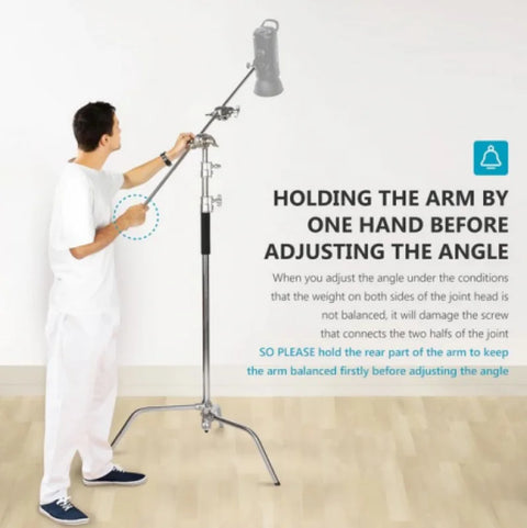 Neewer Heavy-Duty C-Stand with Arm Grip Heads & Removable Turtle Base 330cm | CameraStuff | South Africa Gauteng Online Shop