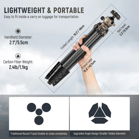 Neewer LITETRIP LT35 155cm Carbon Fiber Travel Tripod with 360" Pano Head | CameraStuff | South Africa Gauteng Online Shop