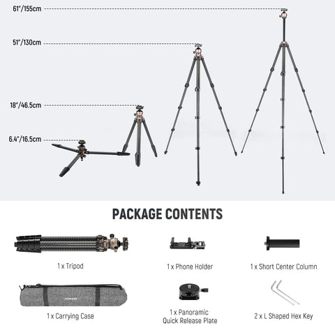 Neewer LITETRIP LT35 155cm Carbon Fiber Travel Tripod with 360" Pano Head | CameraStuff | South Africa Gauteng Online Shop