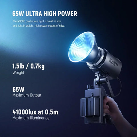 Neewer MS60C 65W Mini RGBWW LED Constant Light Monolight with Bowens Mount Adapter | CameraStuff | South Africa Gauteng Online Shop