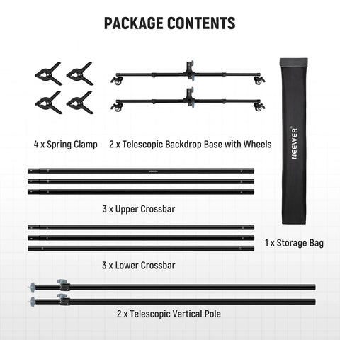 Neewer NK-02 3m x 2.1m Backdrop Stand with Casters | CameraStuff | South Africa Gauteng Online Shop