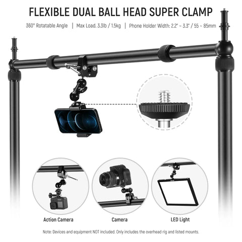 Neewer NK002 Multifunctional Desktop Streaming Overhead Camera Mount Rig | CameraStuff | South Africa Gauteng Online Shop