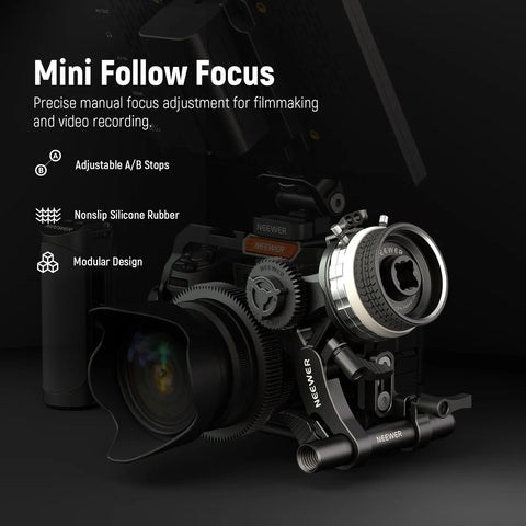 Neewer PG001 Mini Follow Focus with A/B Stops & 15mm Rod for Camera Cages & Rigs | CameraStuff | South Africa Gauteng Online Shop