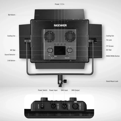 Neewer PL60C 60W RGBWW LED Constant Light Panel with DMX | CameraStuff | South Africa Gauteng Online Shop