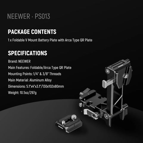 Neewer PS013 Foldable Camera Rig with V-Mount Battery Plate and Arca-Type Quick-Release Baseplate | CameraStuff | South Africa Gauteng Online Shop