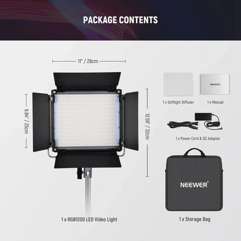 Neewer RGB1200 60W RGBWW LED Constant Light Panel | CameraStuff | South Africa Gauteng Online Shop