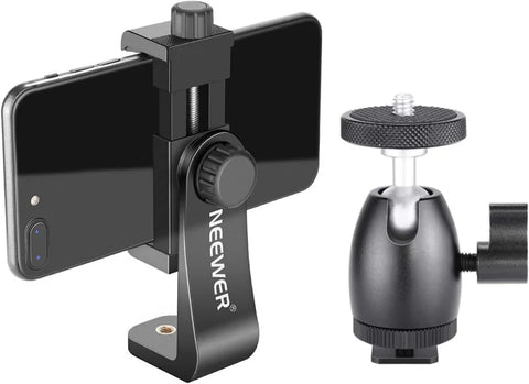 Neewer Smartphone Holder with Mini 1/4" Ball Head Mount | CameraStuff | South Africa Gauteng Online Shop