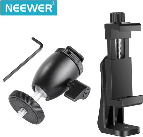 Neewer Smartphone Holder with Mini 1/4" Ball Head Mount | CameraStuff | South Africa Gauteng Online Shop