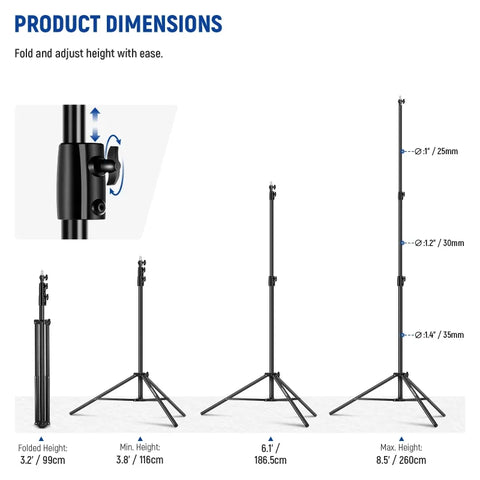 Neewer ST-260AC 260cm Heavy-Duty Aluminium Air-Cushioned Light Stand | CameraStuff | South Africa Gauteng Online Shop