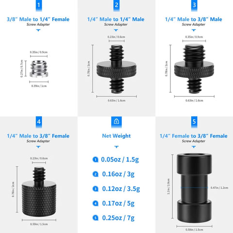 Neewer ST29 22-Piece Tripod, Light Stand, Cage, Spigot and 1/4" & 3/8" Thread Adapter Set | CameraStuff | South Africa Gauteng Online Shop